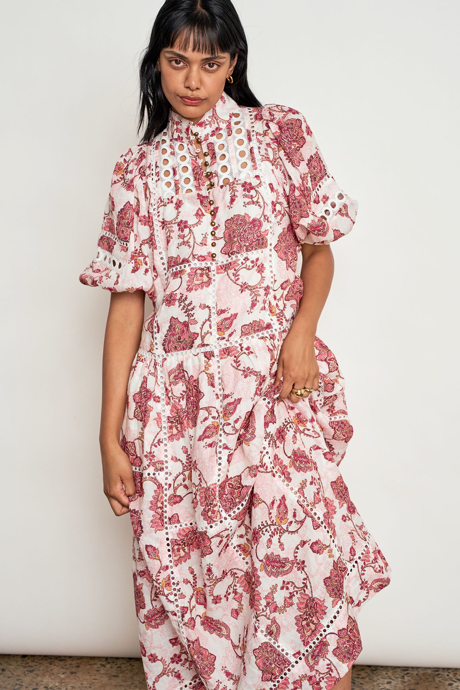 flutter dress - rose paisley