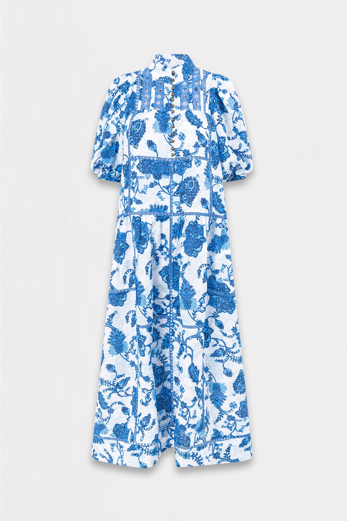 flutter dress - azure paisley