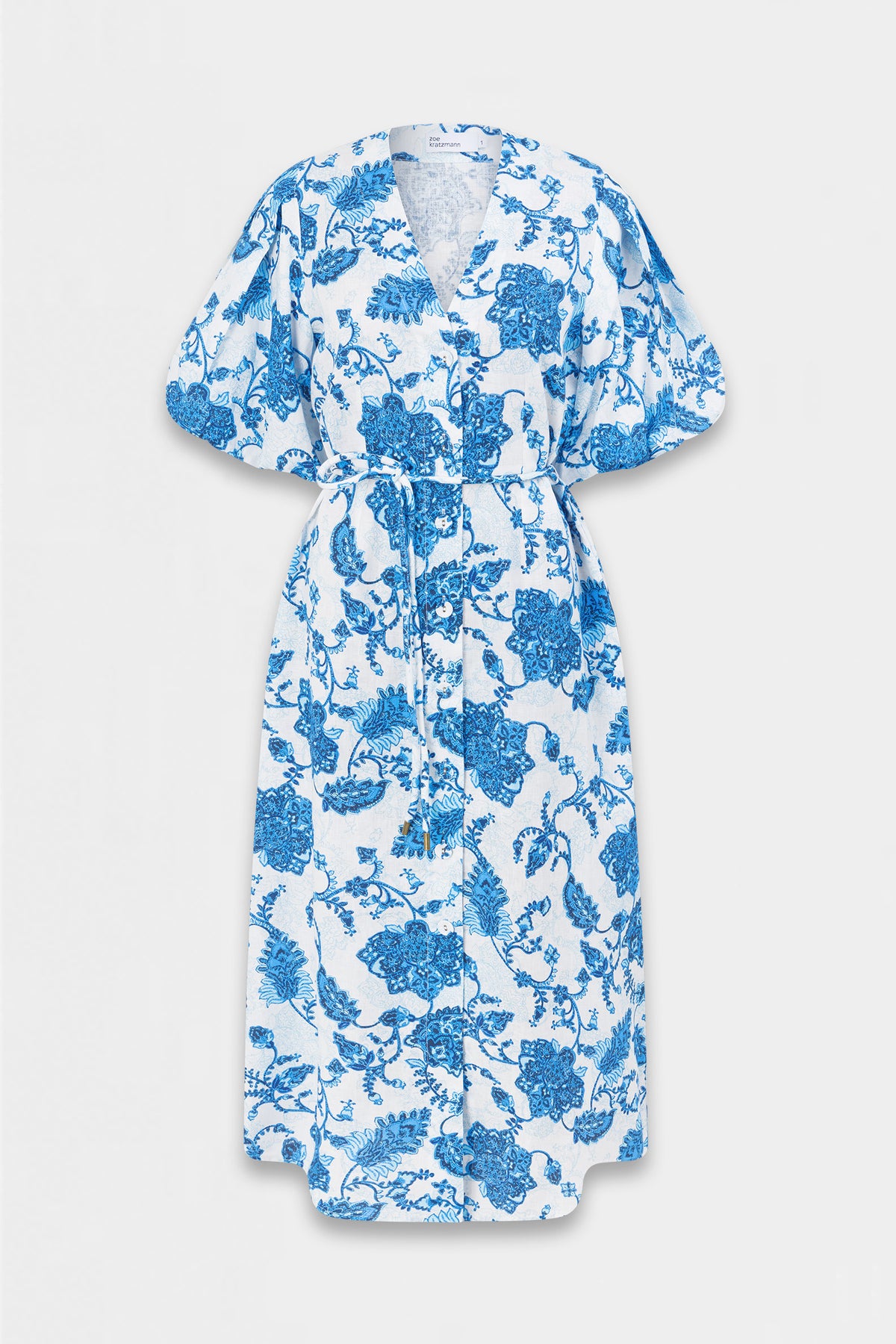 focus dress - azure paisley