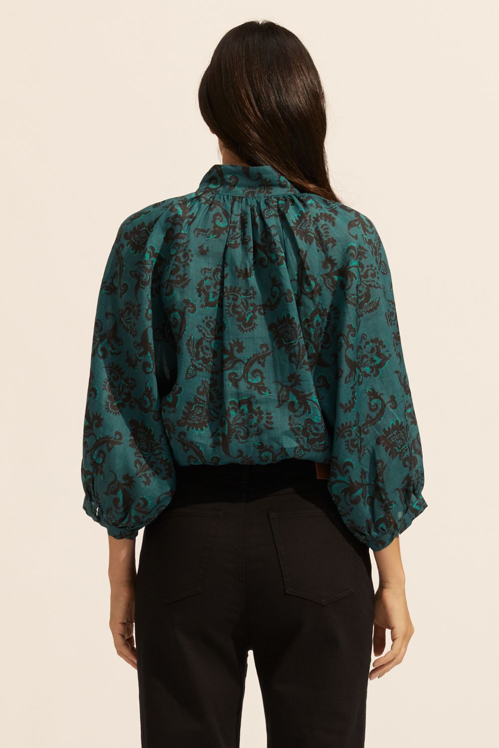 fuse top - green floral