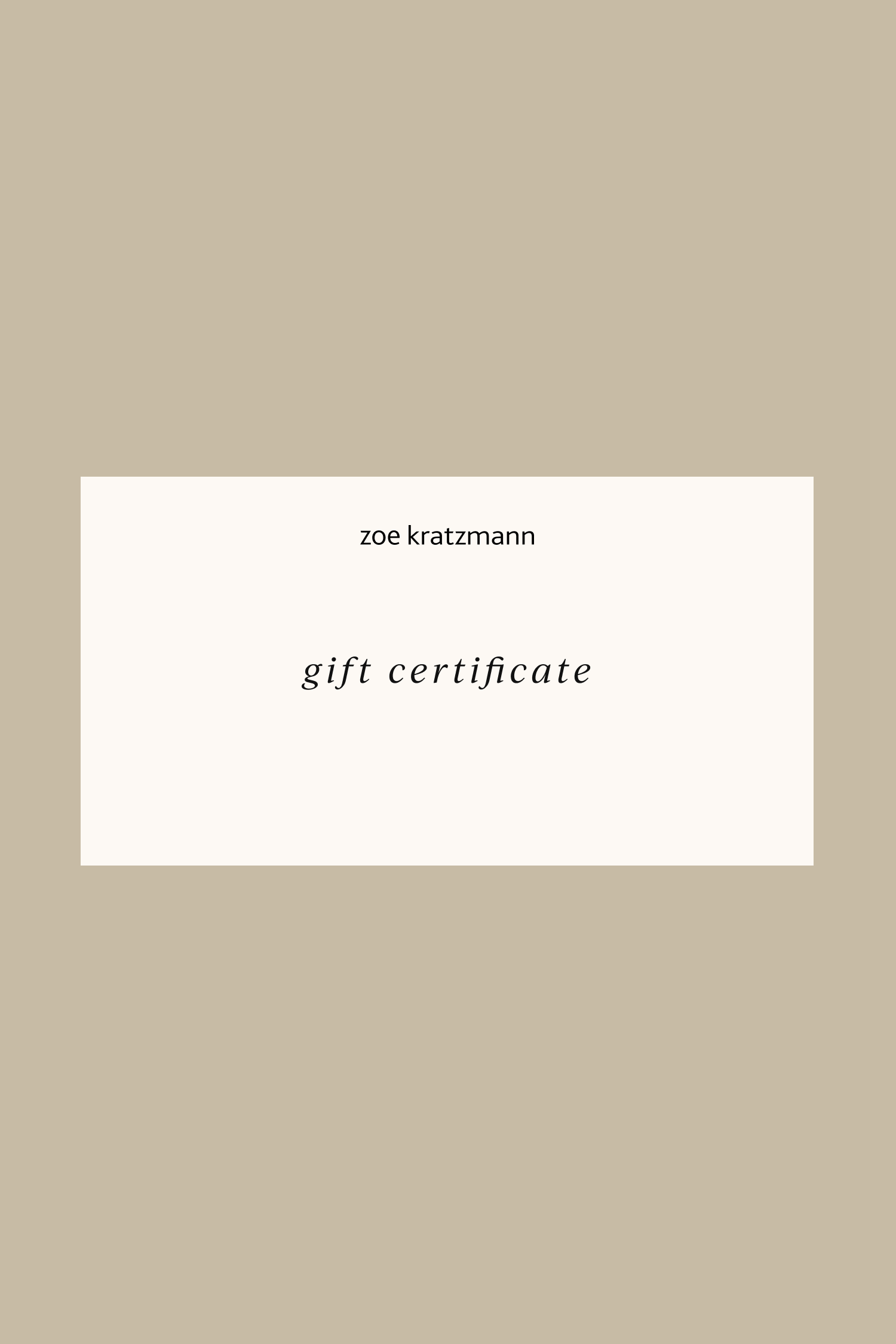 zoe kratzmann gift card