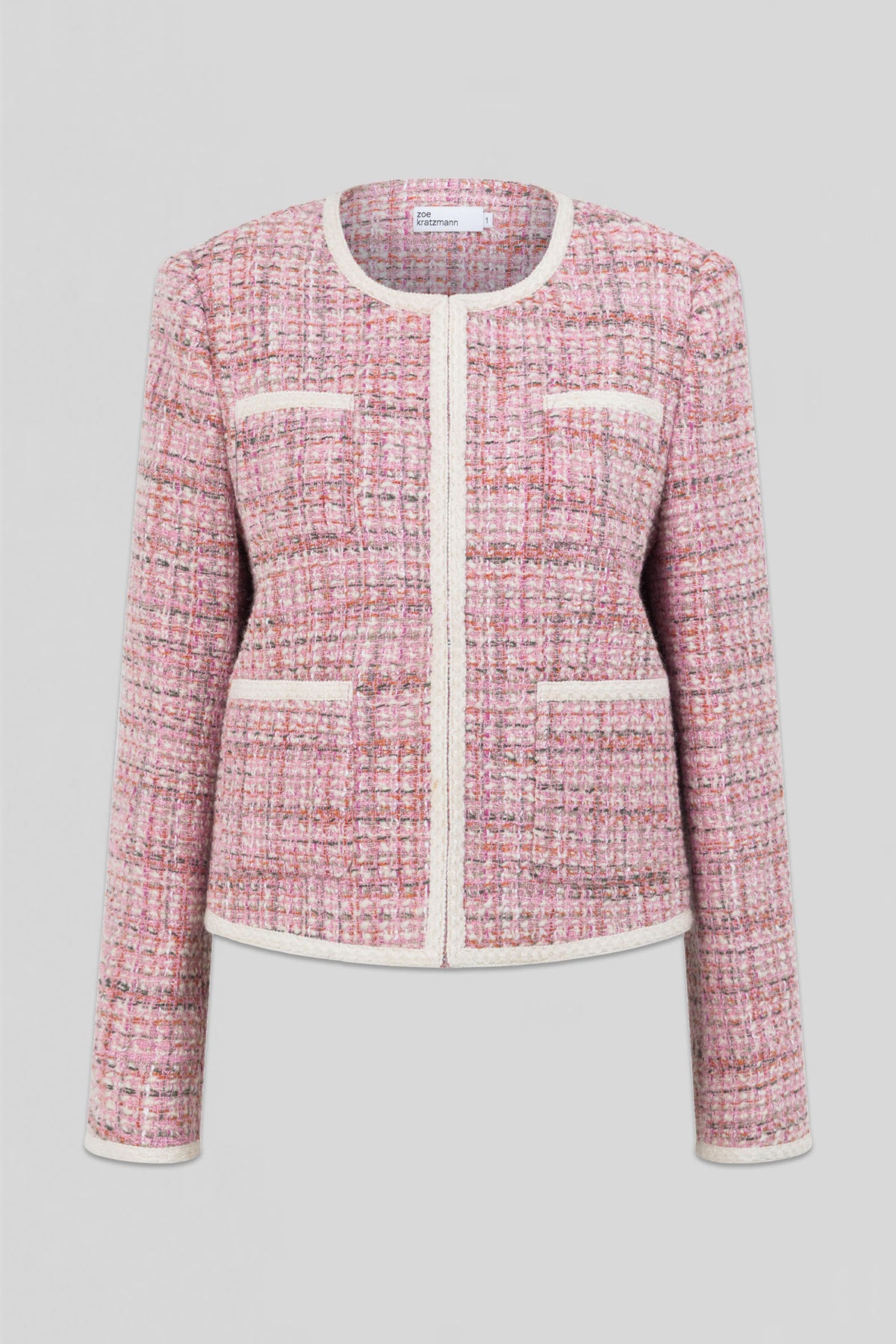 Pink Jacket Texture ground jacket - pink boucle – zoe kratzmann