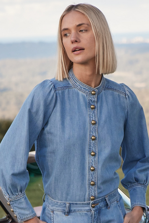 hanker top - light washed denim