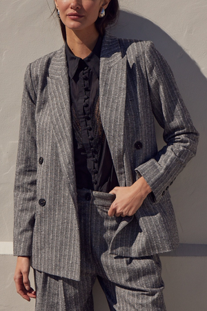 catalysis jacket - herringbone pinstripe|  zoe kratzmann| considered design