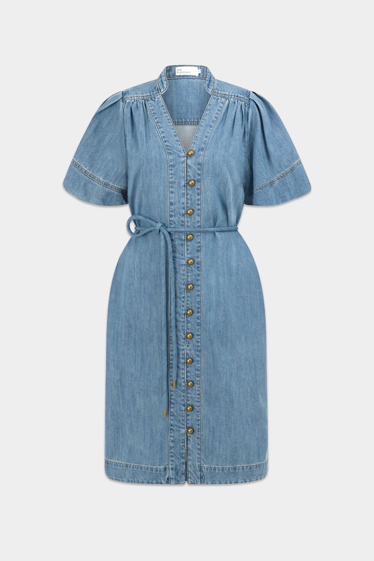 honor dress - mid wash denim