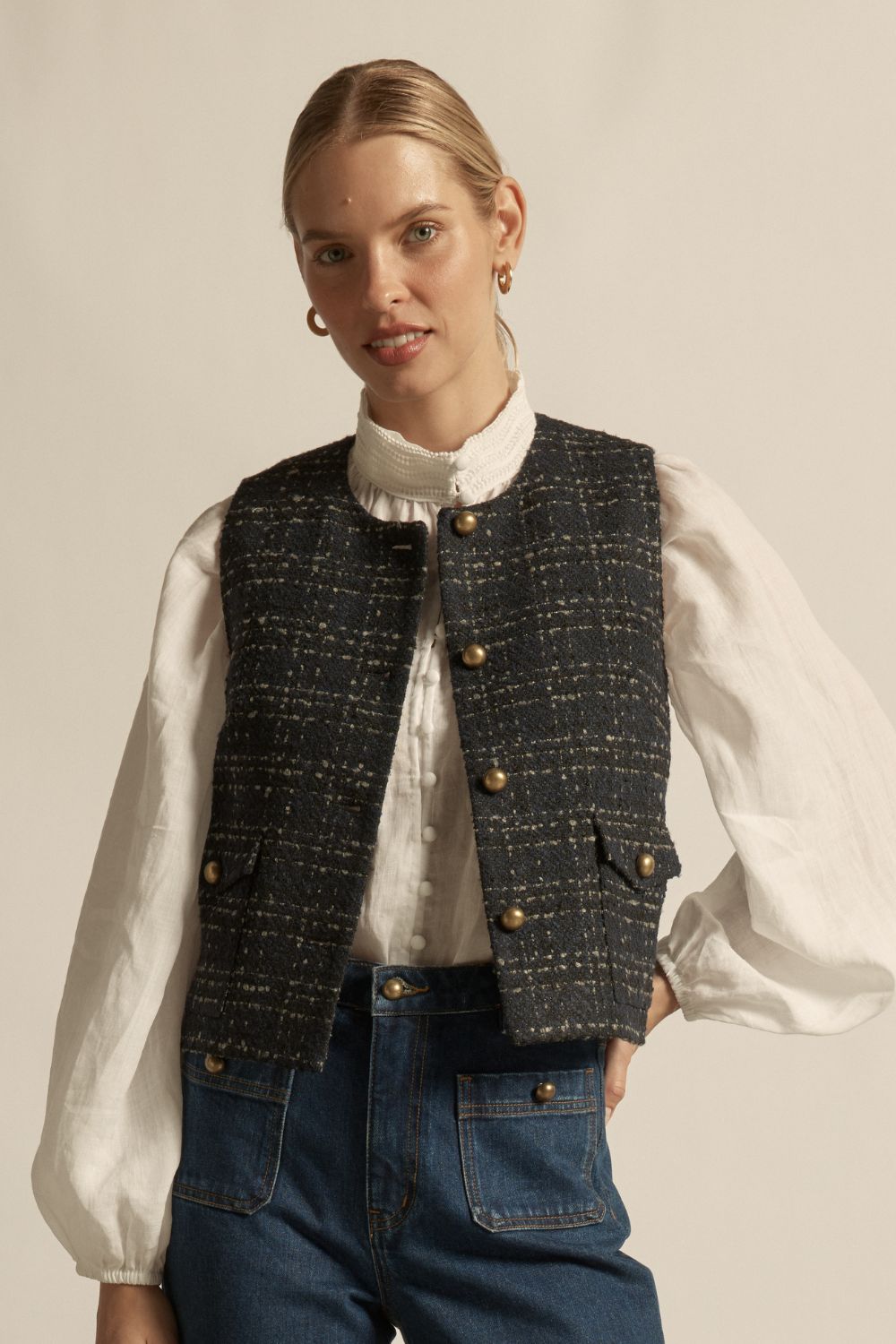 hush vest - midnight check|  zoe kratzmann| considered design