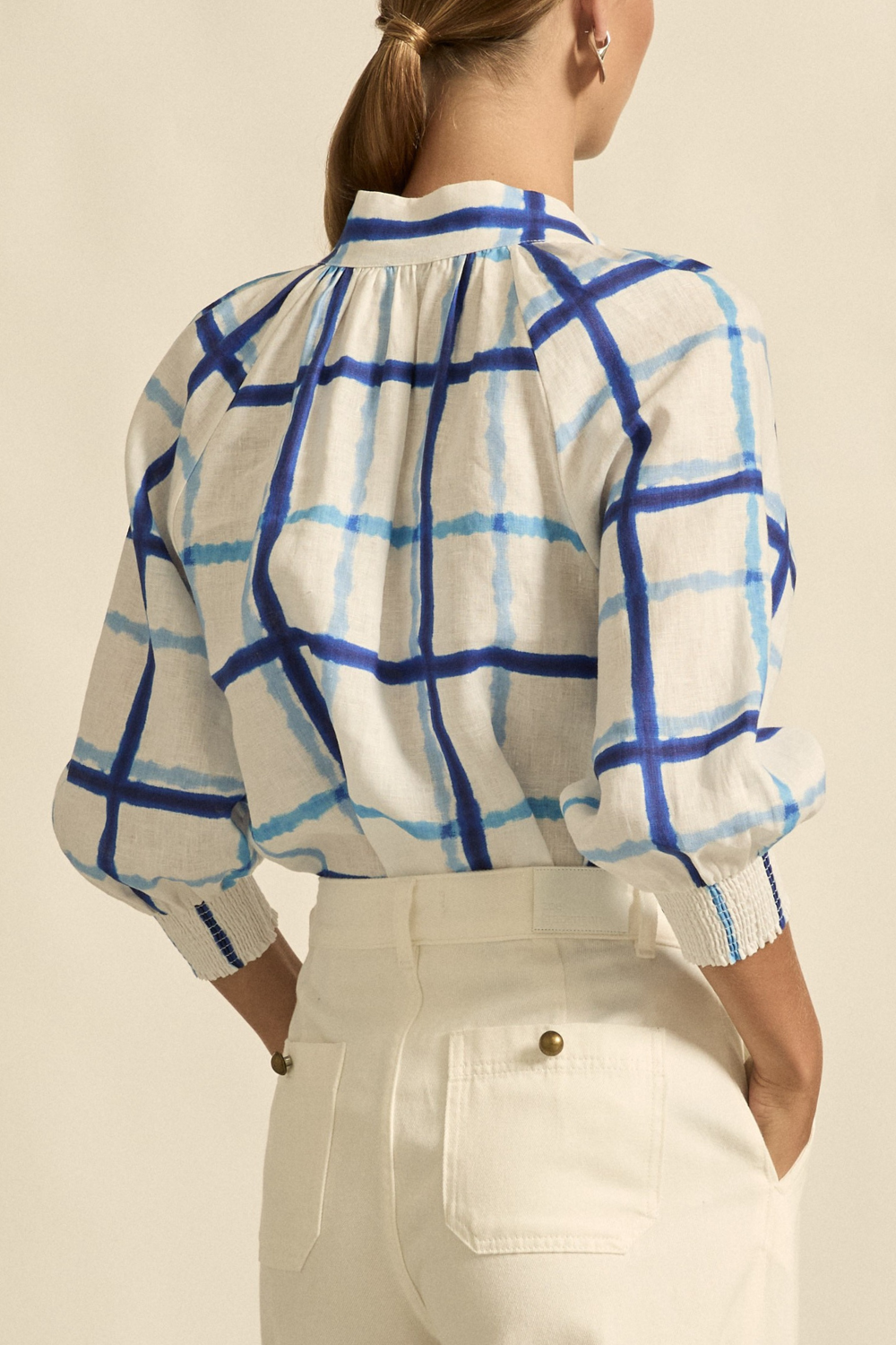 inspire top - azure check|  zoe kratzmann| considered design