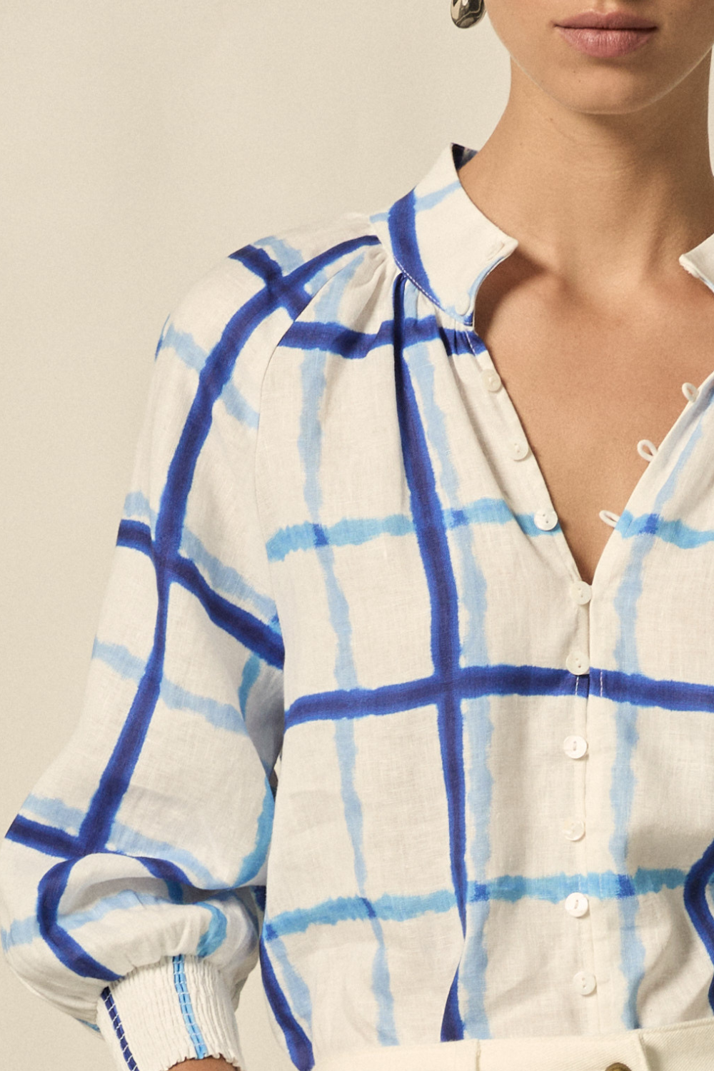 inspire top - azure check|  zoe kratzmann| considered design