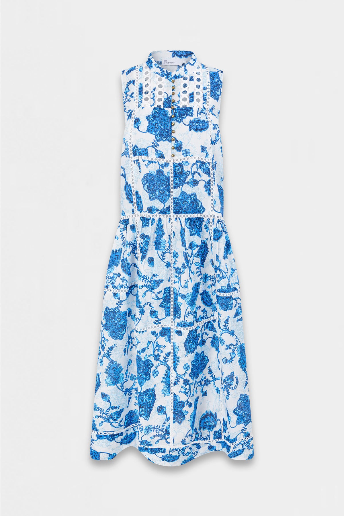 linger dress - azure paisley