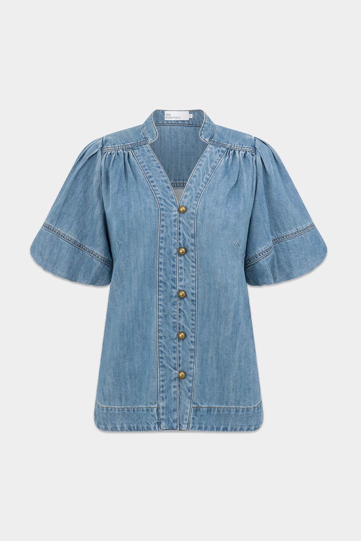 magnify top - mid wash denim