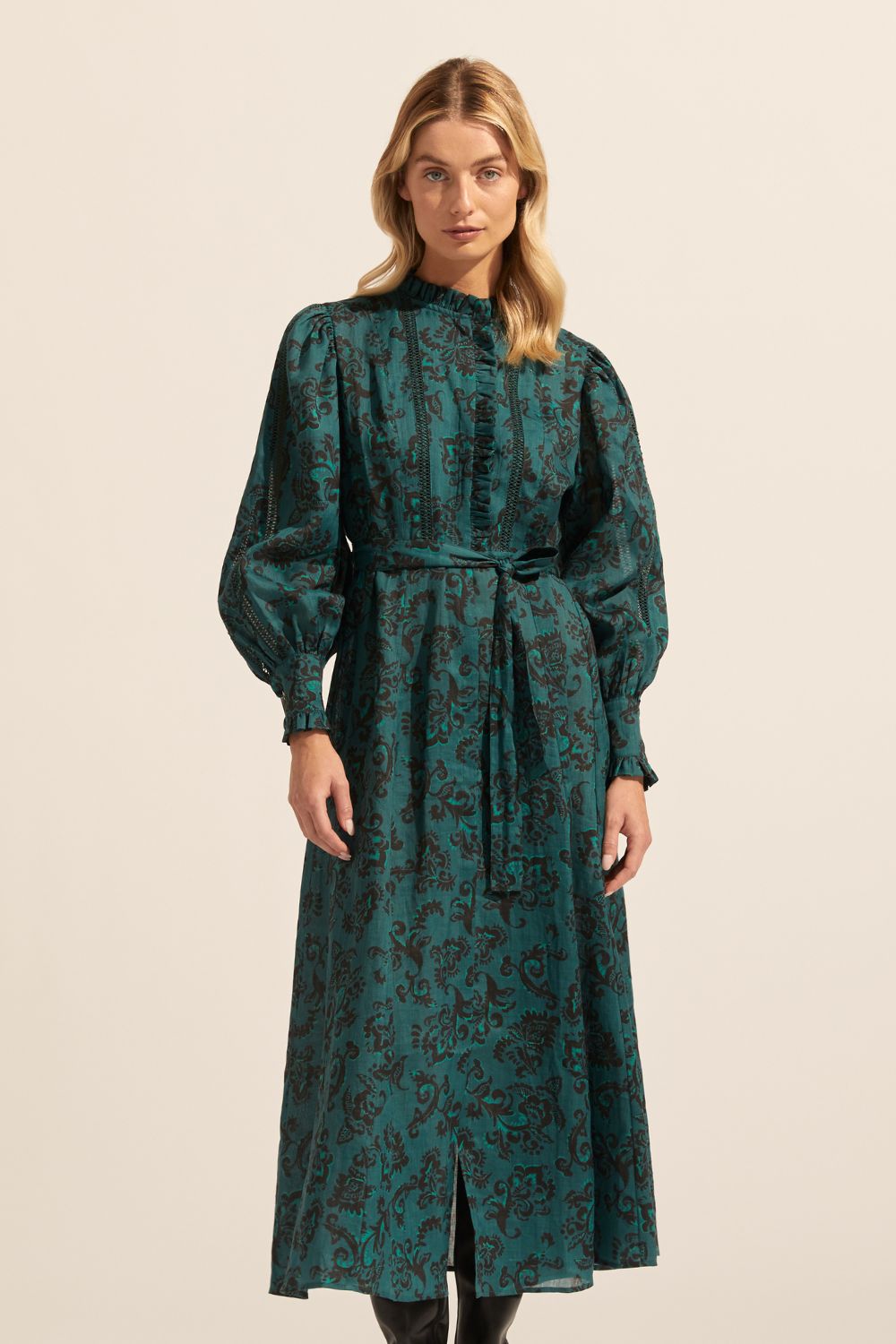 melody dress - green floral