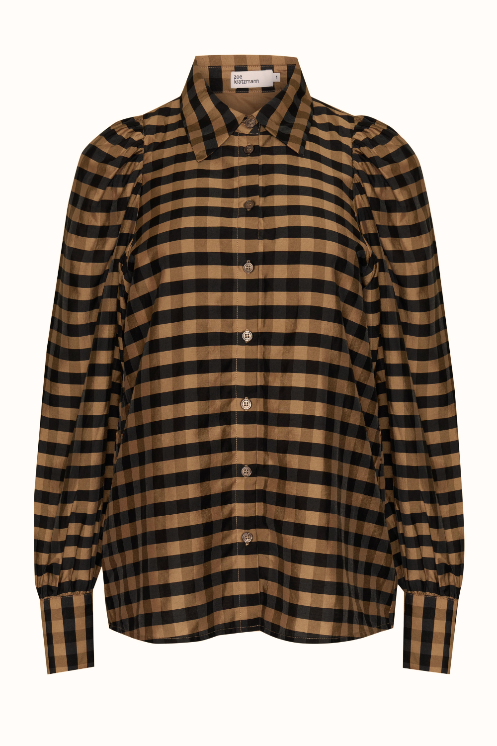 mirage top - toffee black check