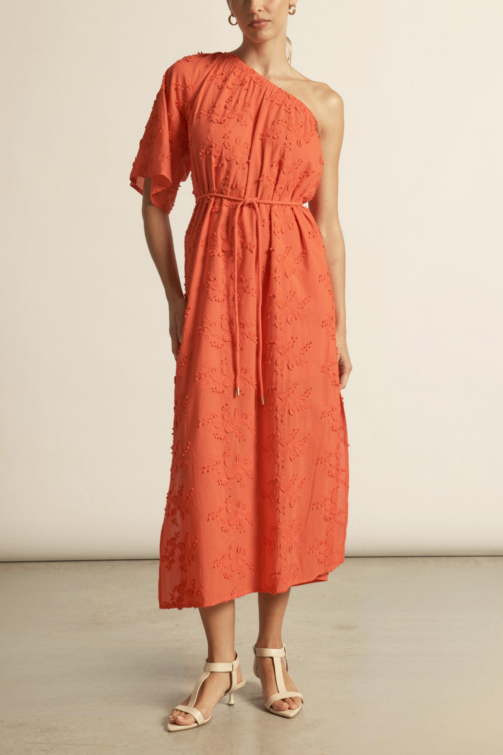 Muse One-Shoulder Dress - persimmon|  zoe kratzmann| considered design