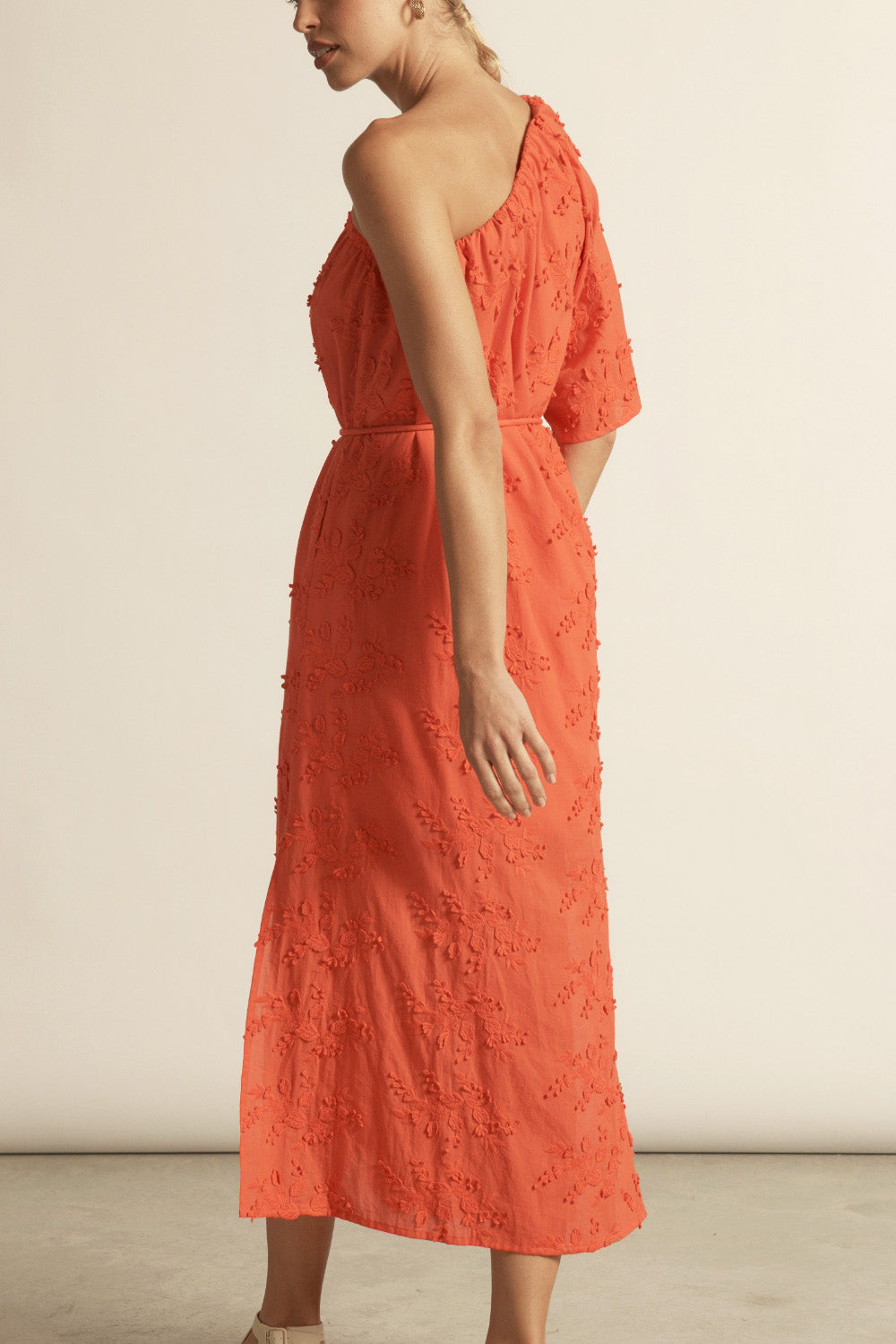 Muse One-Shoulder Dress - persimmon|  zoe kratzmann| considered design