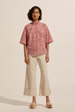 note top - rose