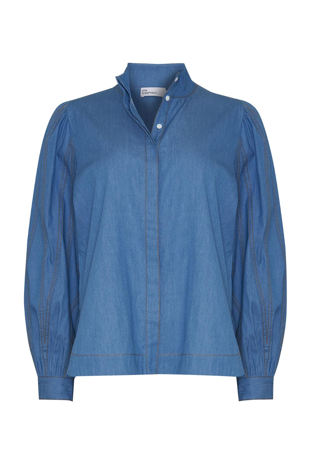 oblige top - mid chambray