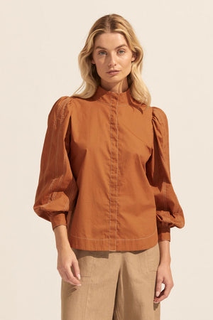 oblige top - chestnut