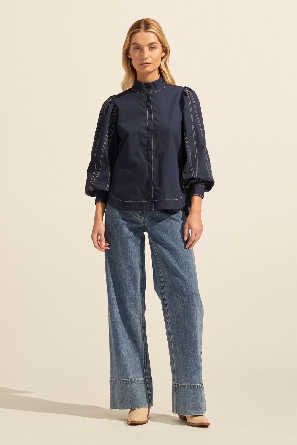 oblige top - indigo