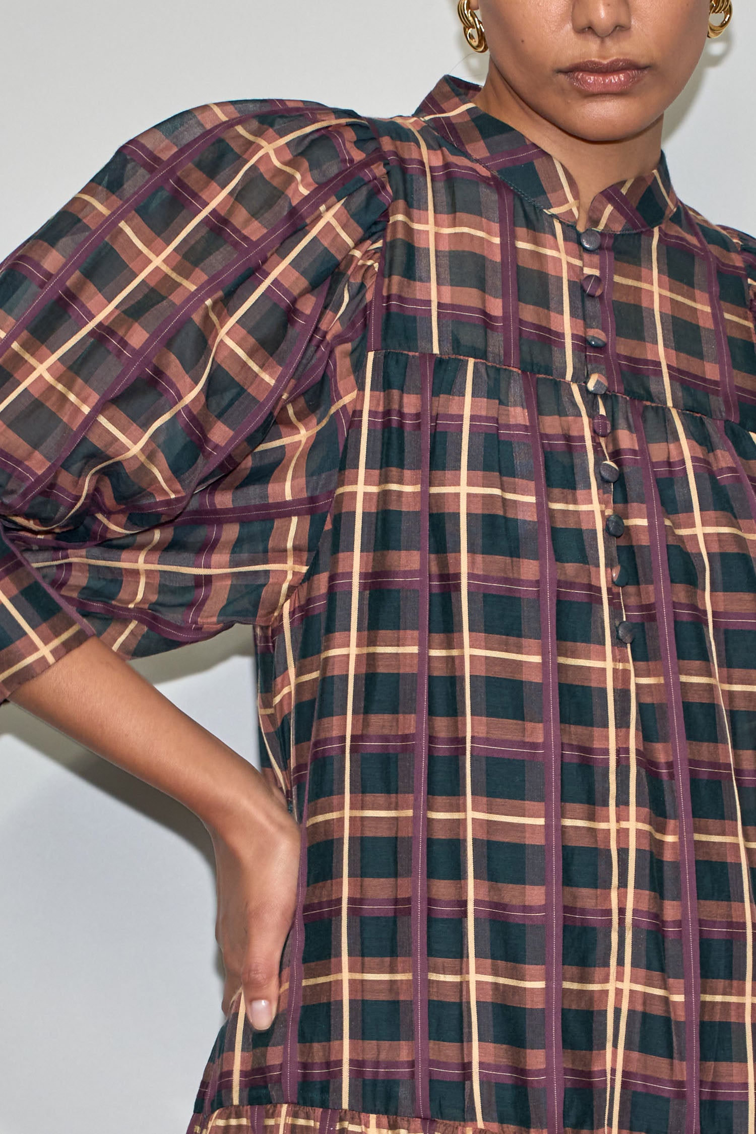 Paloma Dress - berry check|  zoe kratzmann| considered design