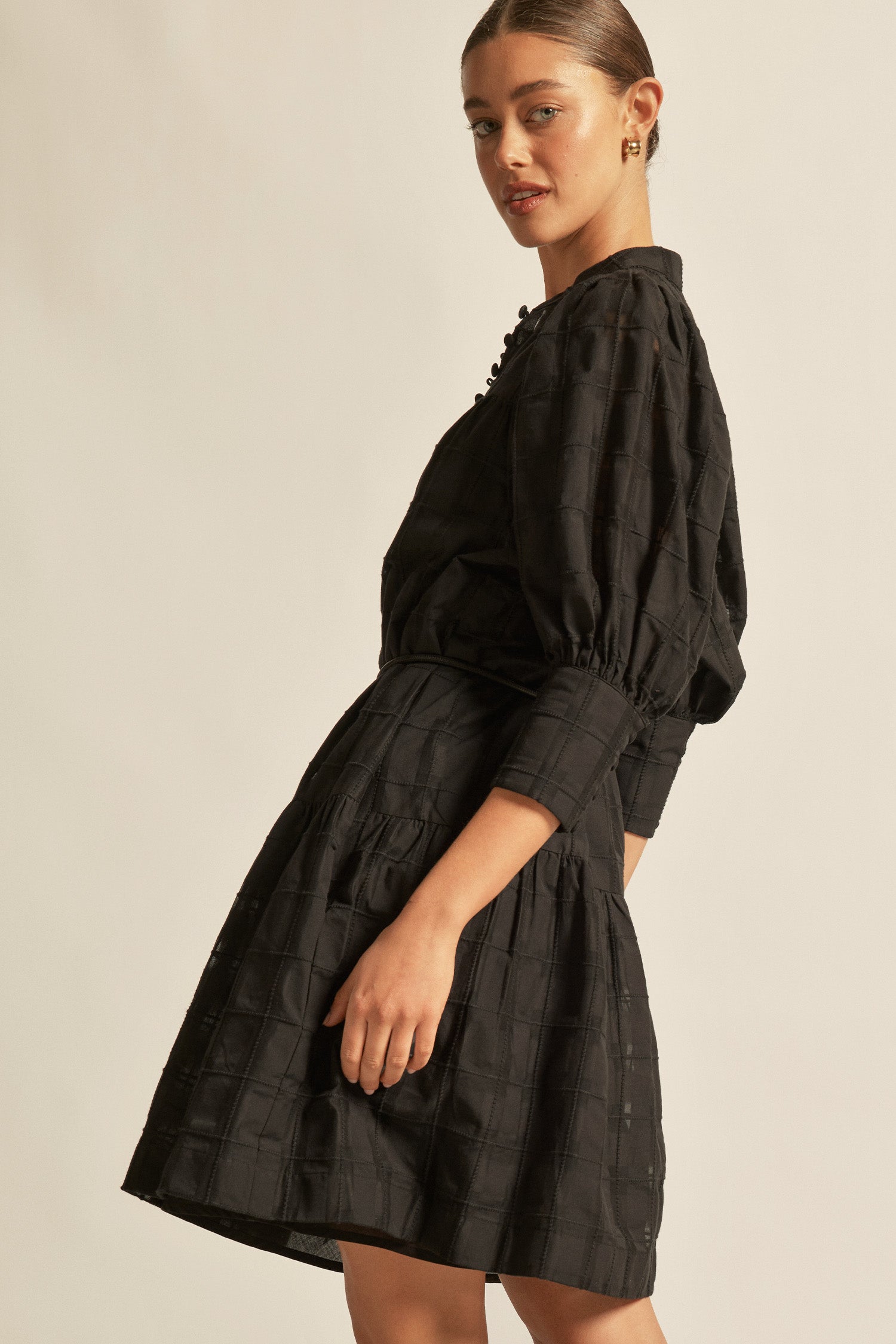 Paloma dress - black check|  zoe kratzmann| considered design