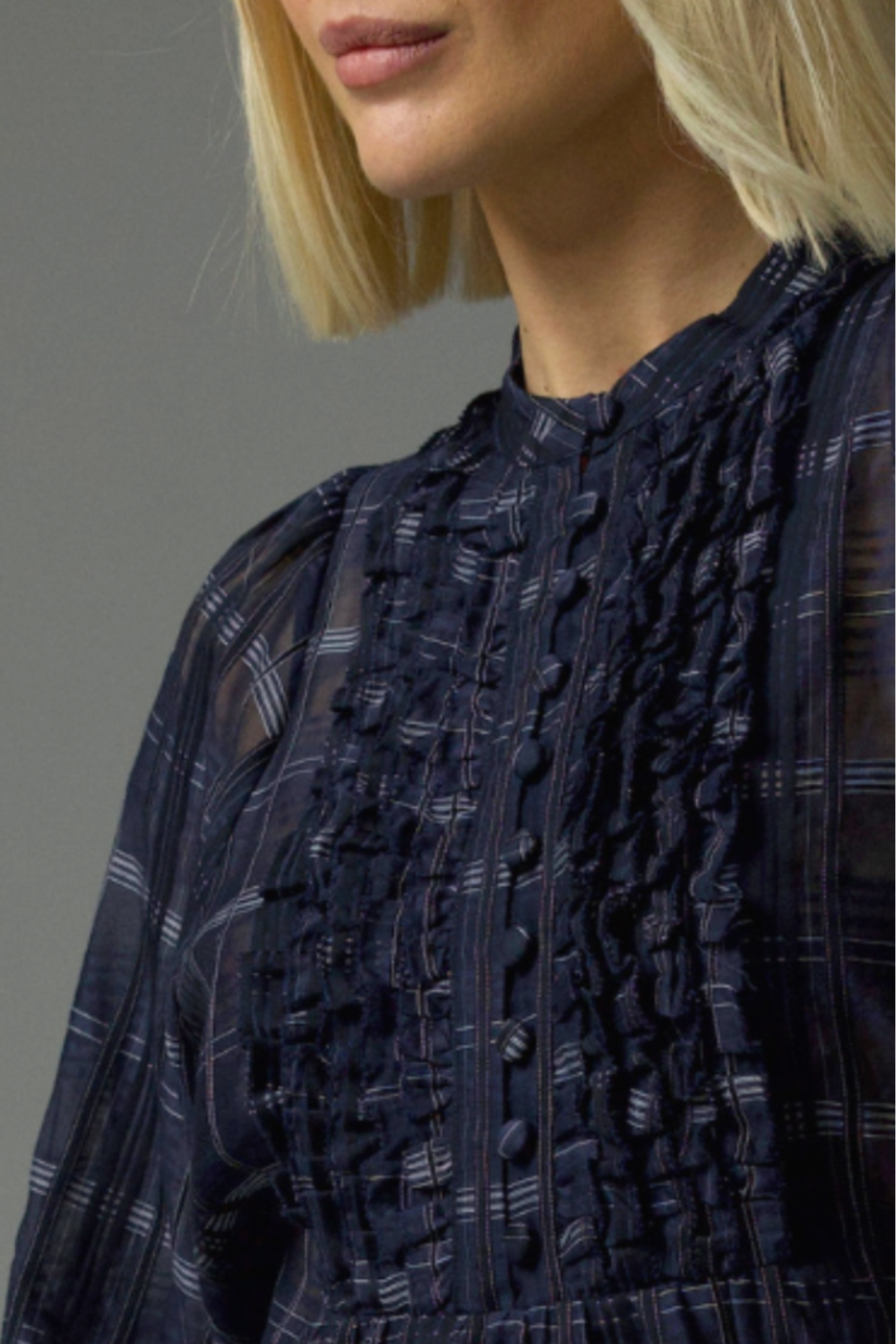 passage top - ink black check