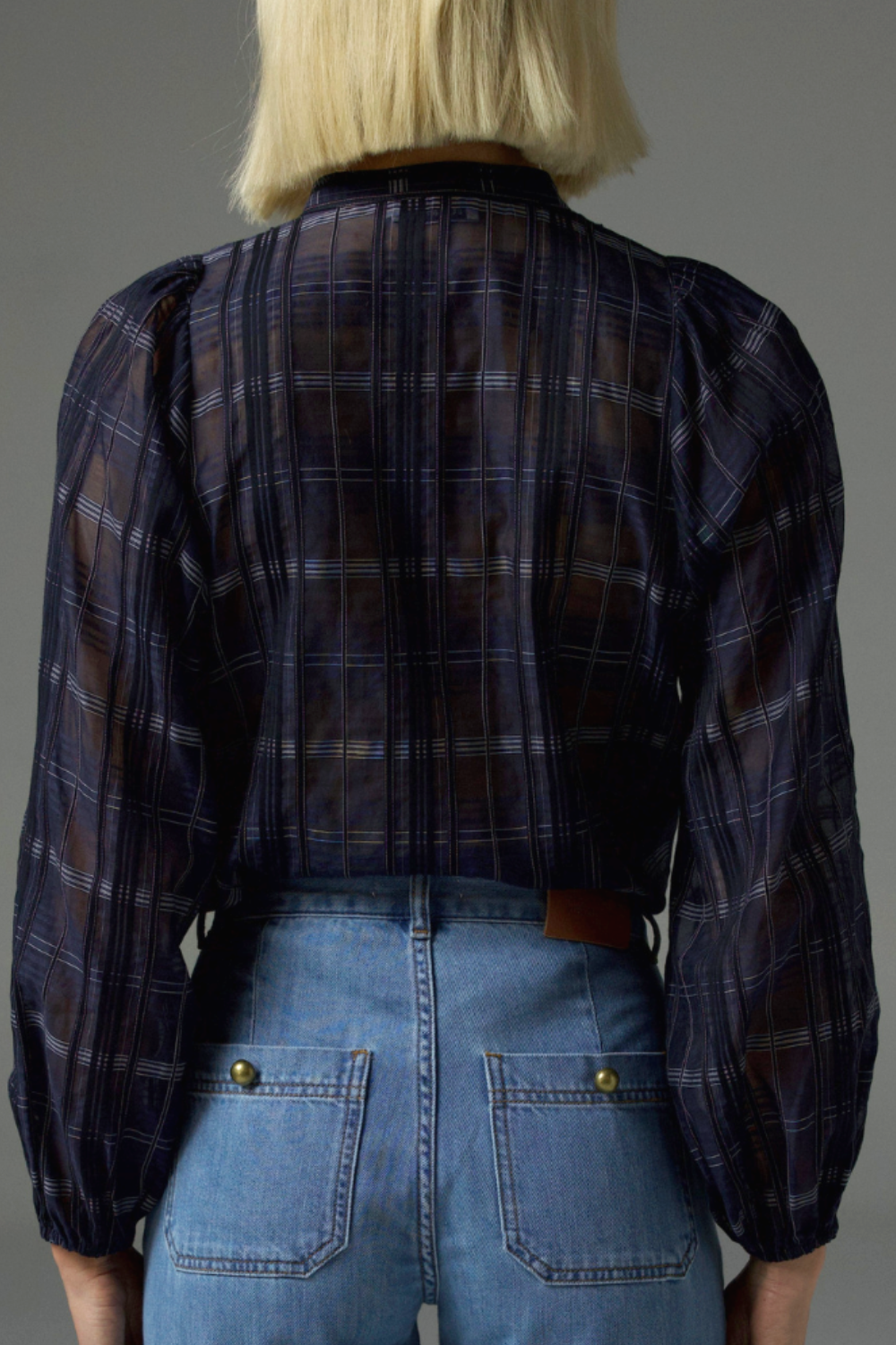 passage top - ink black check