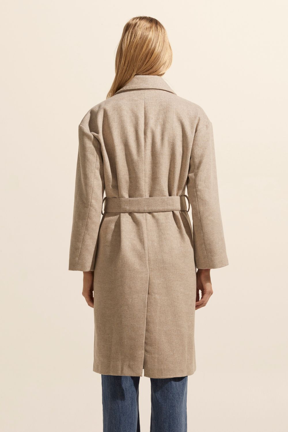 Pillar coat - Stone mini check