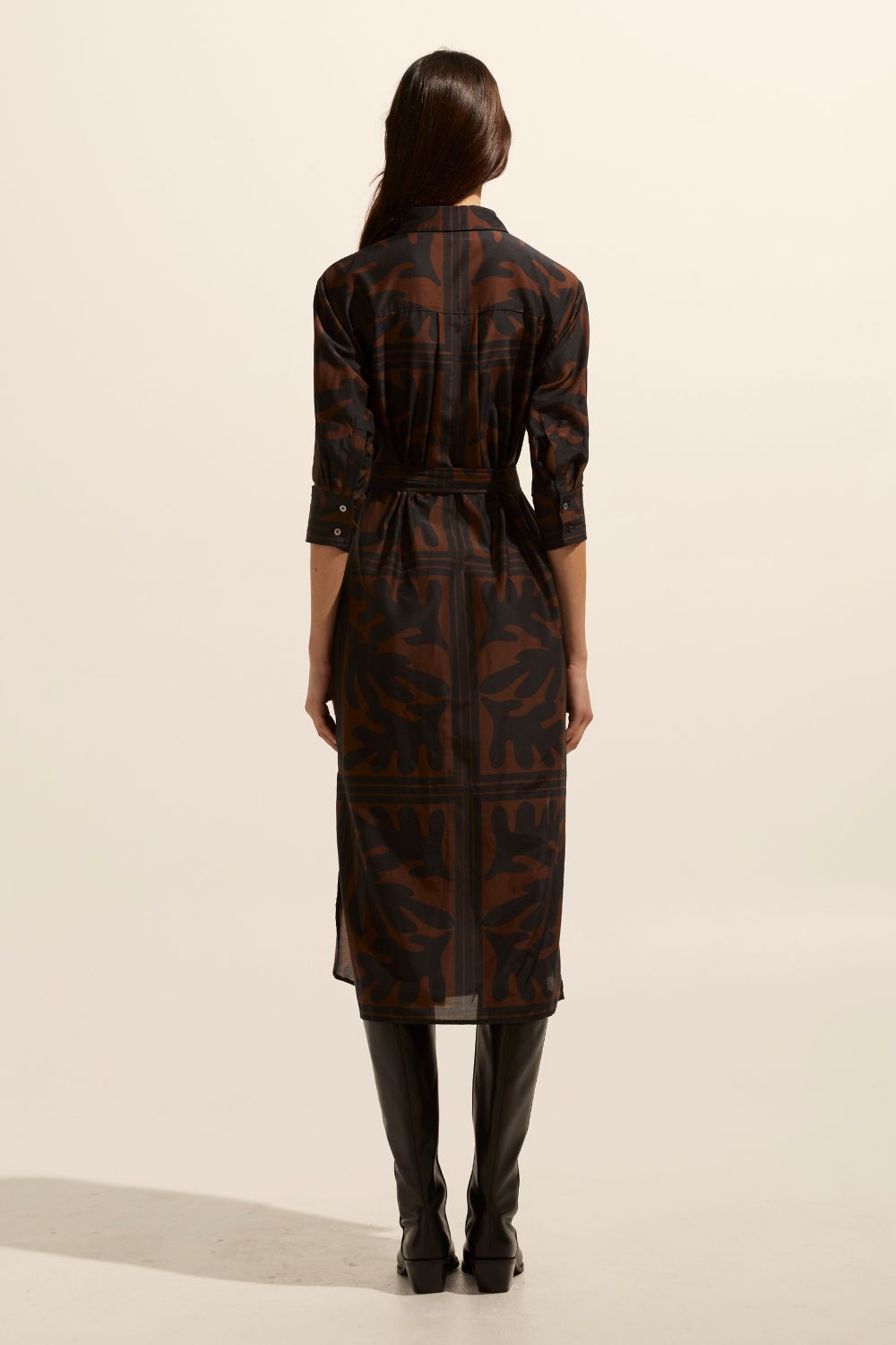 Pinpoint dress - Choc frond