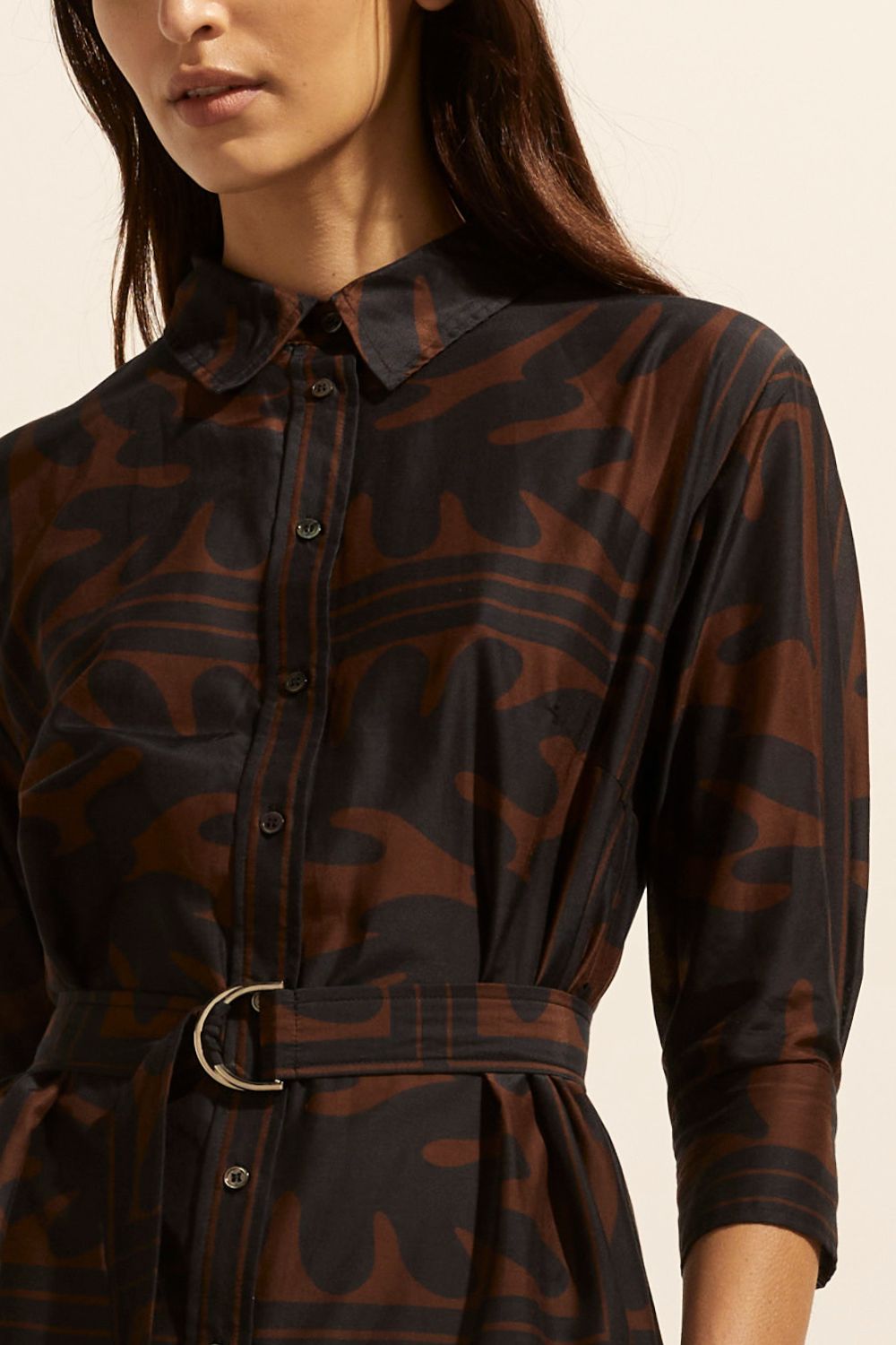 Pinpoint dress - Choc frond