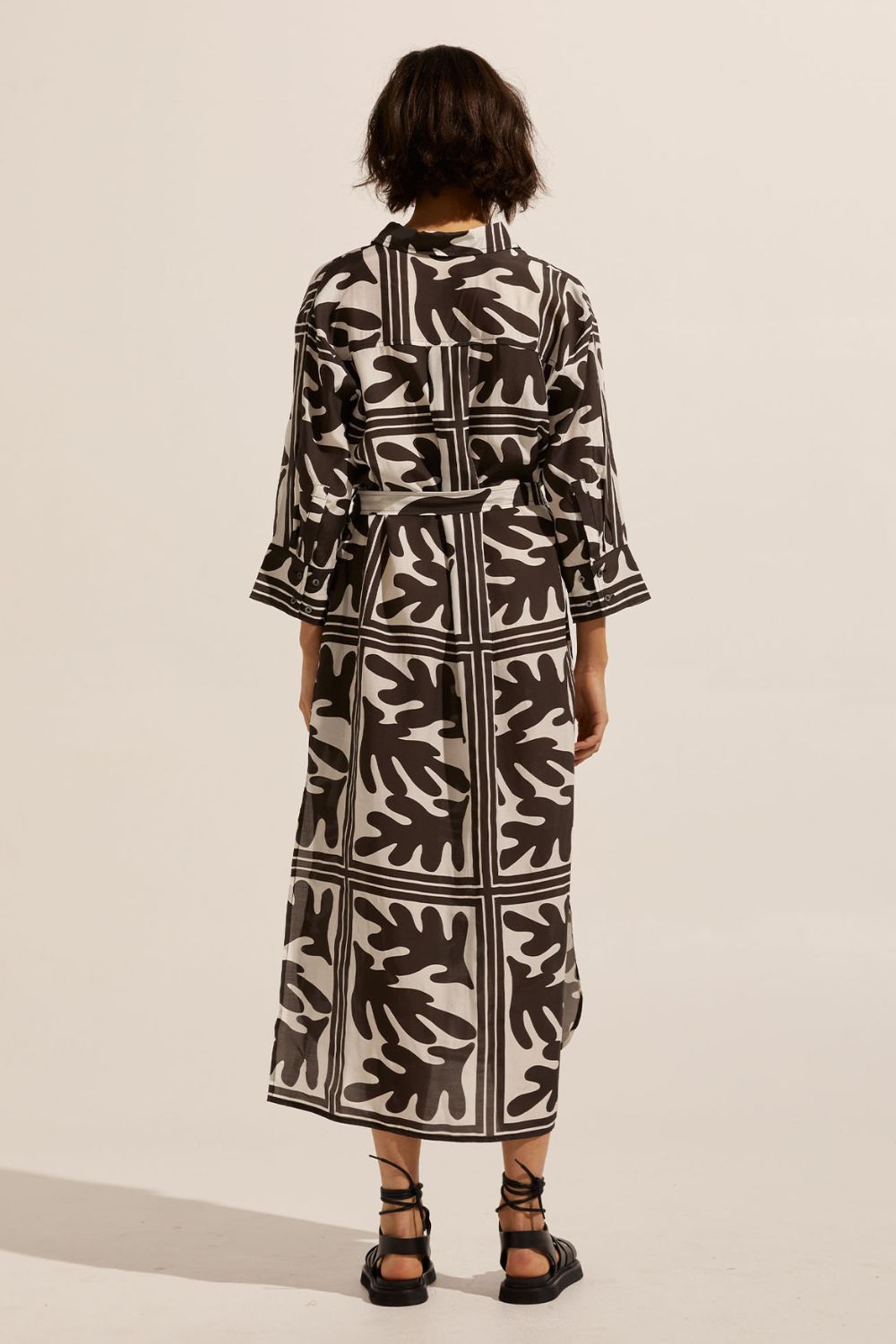 pinpoint dress - frond choc