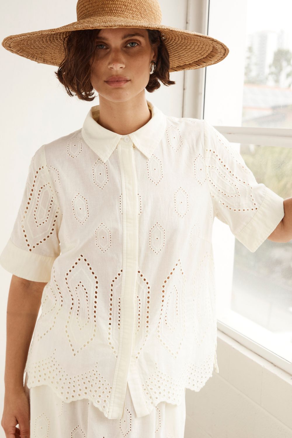 Pixel Top in Cream Broderie Pixel Top in Cream Broderie