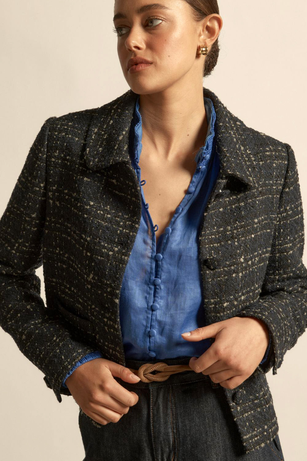 Plume jacket - midnight check|  zoe kratzmann| considered design