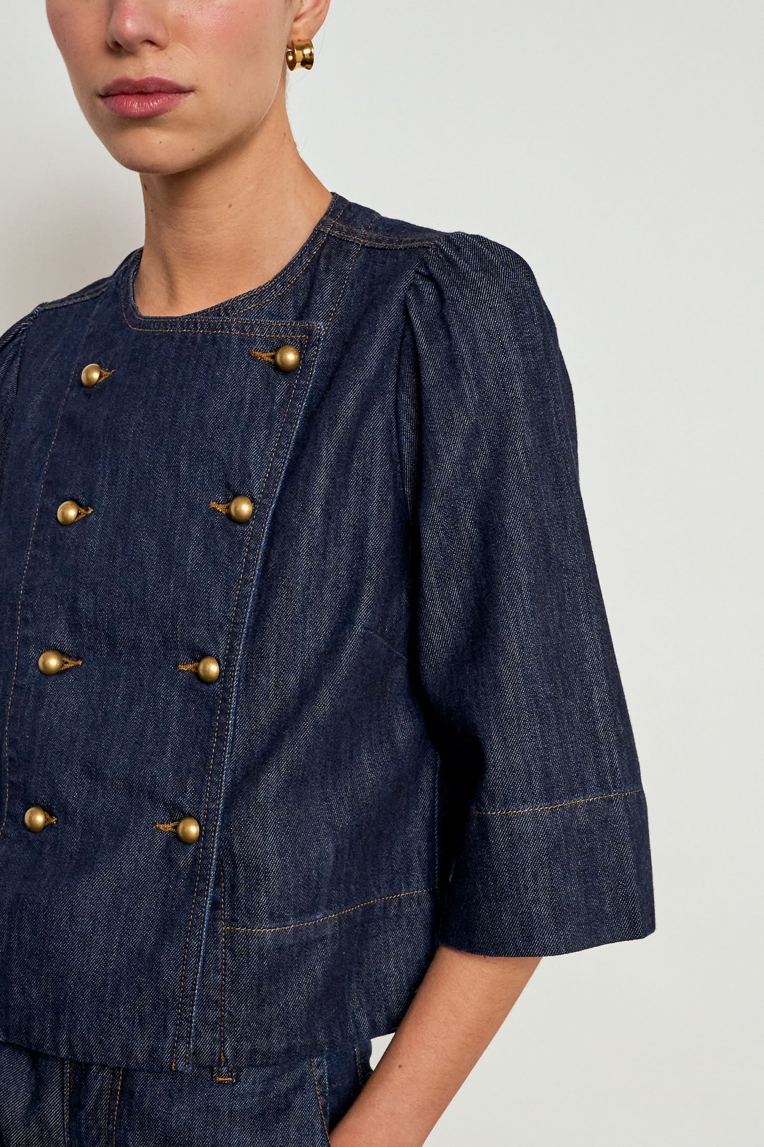 plunge jacket - dark denim