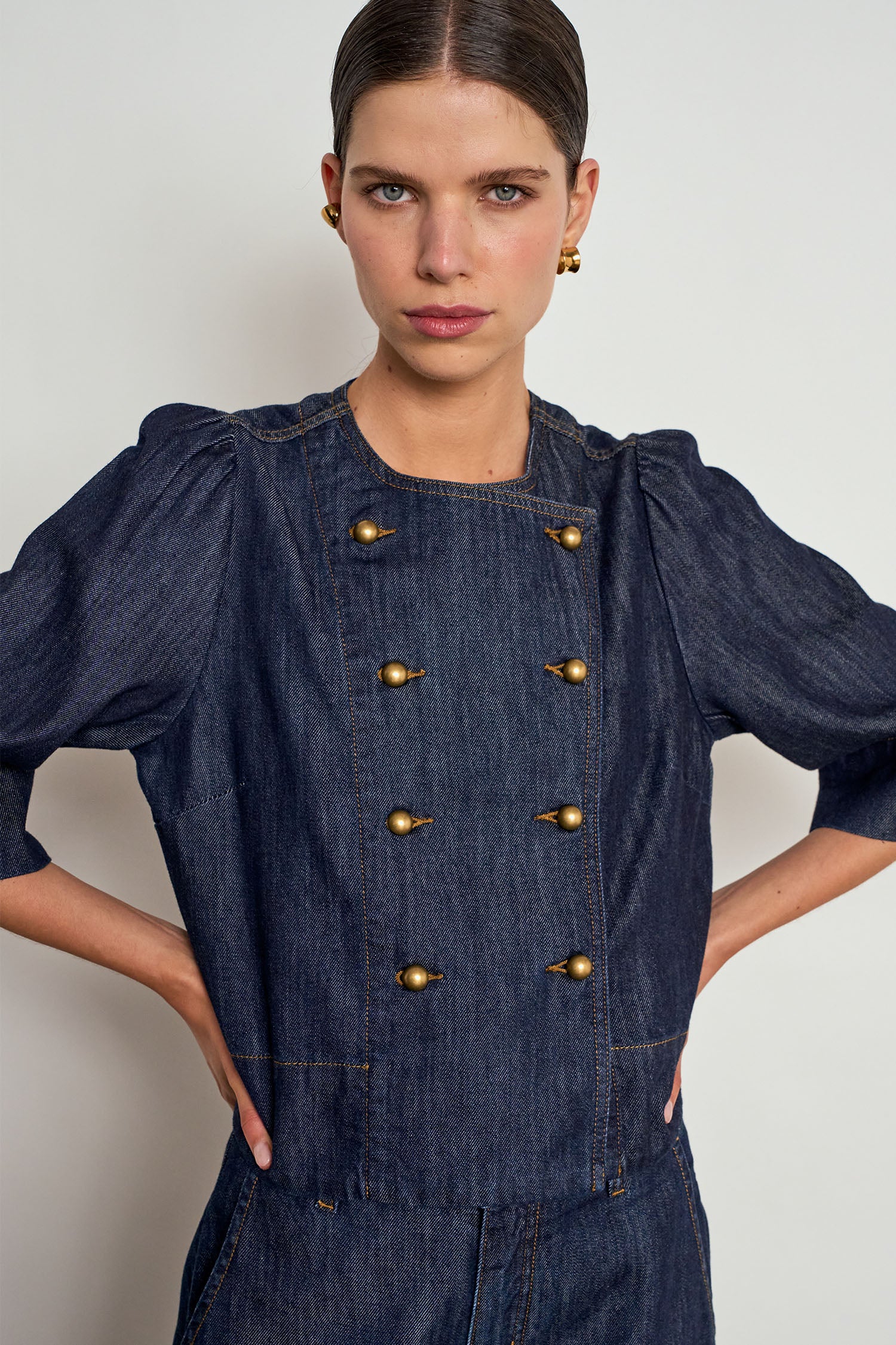 plunge jacket - dark denim
