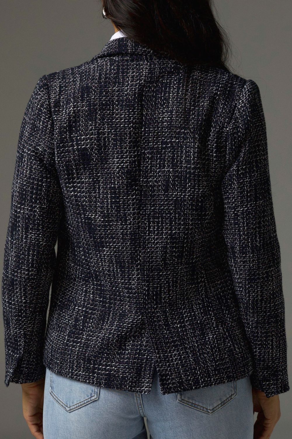 poise jacket - black/white boucle
