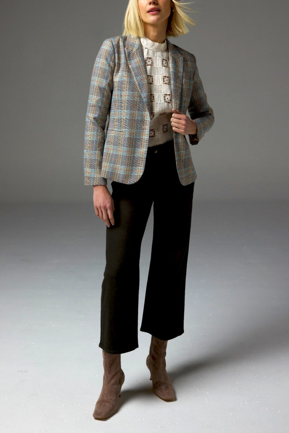 poise jacket - multi check