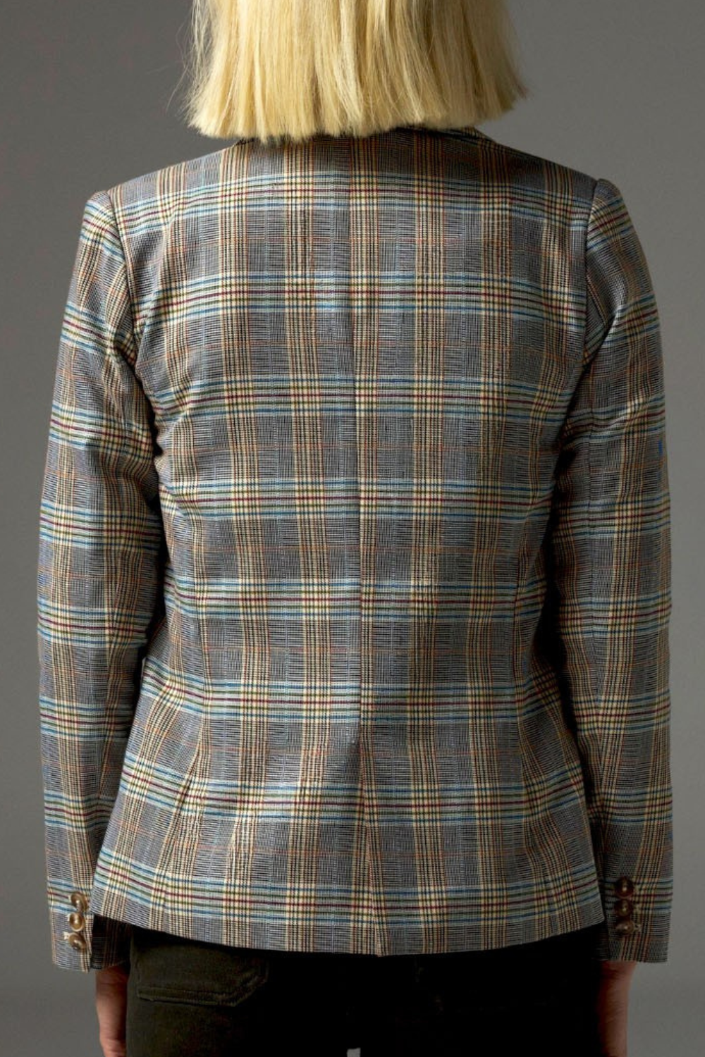 poise jacket - multi check