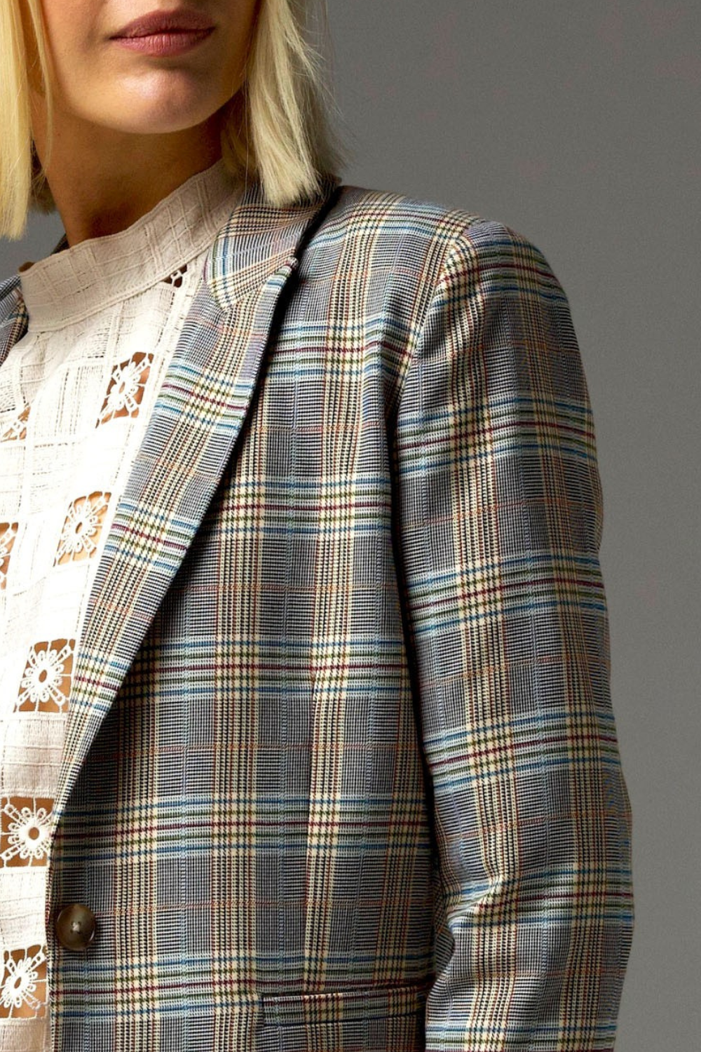 poise jacket - multi check