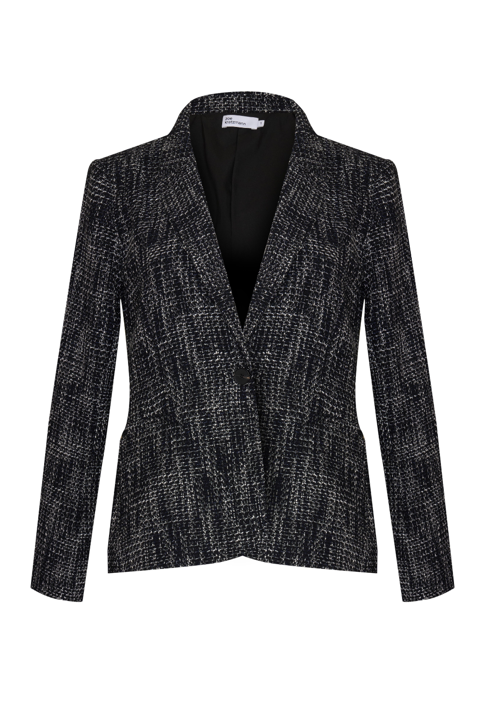 poise jacket - black/white boucle