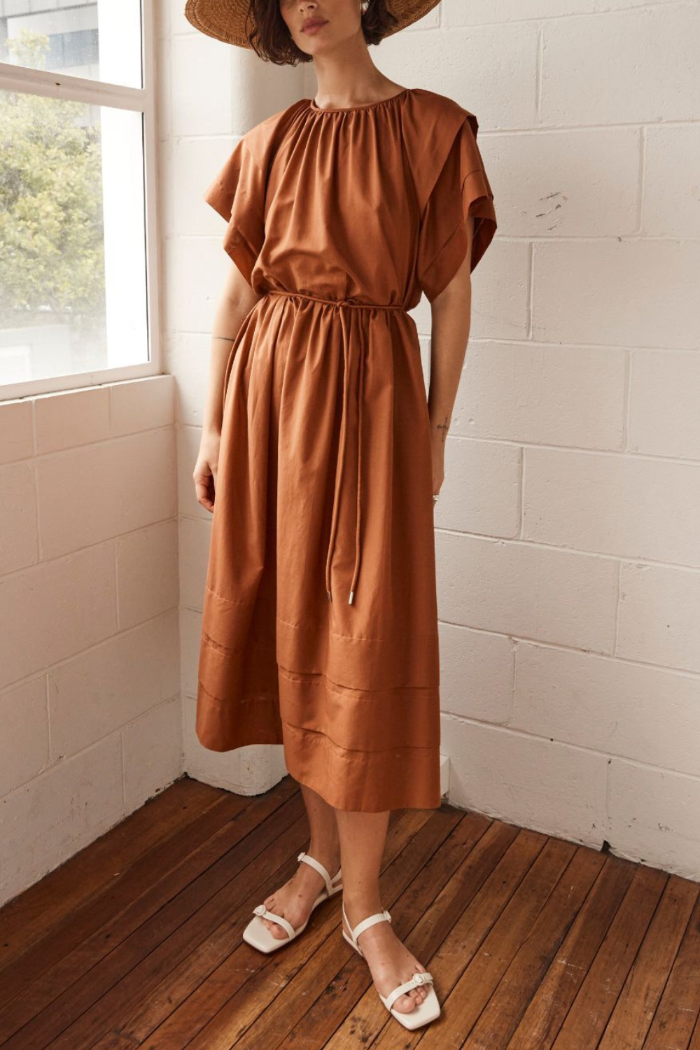 portray dress - toffee