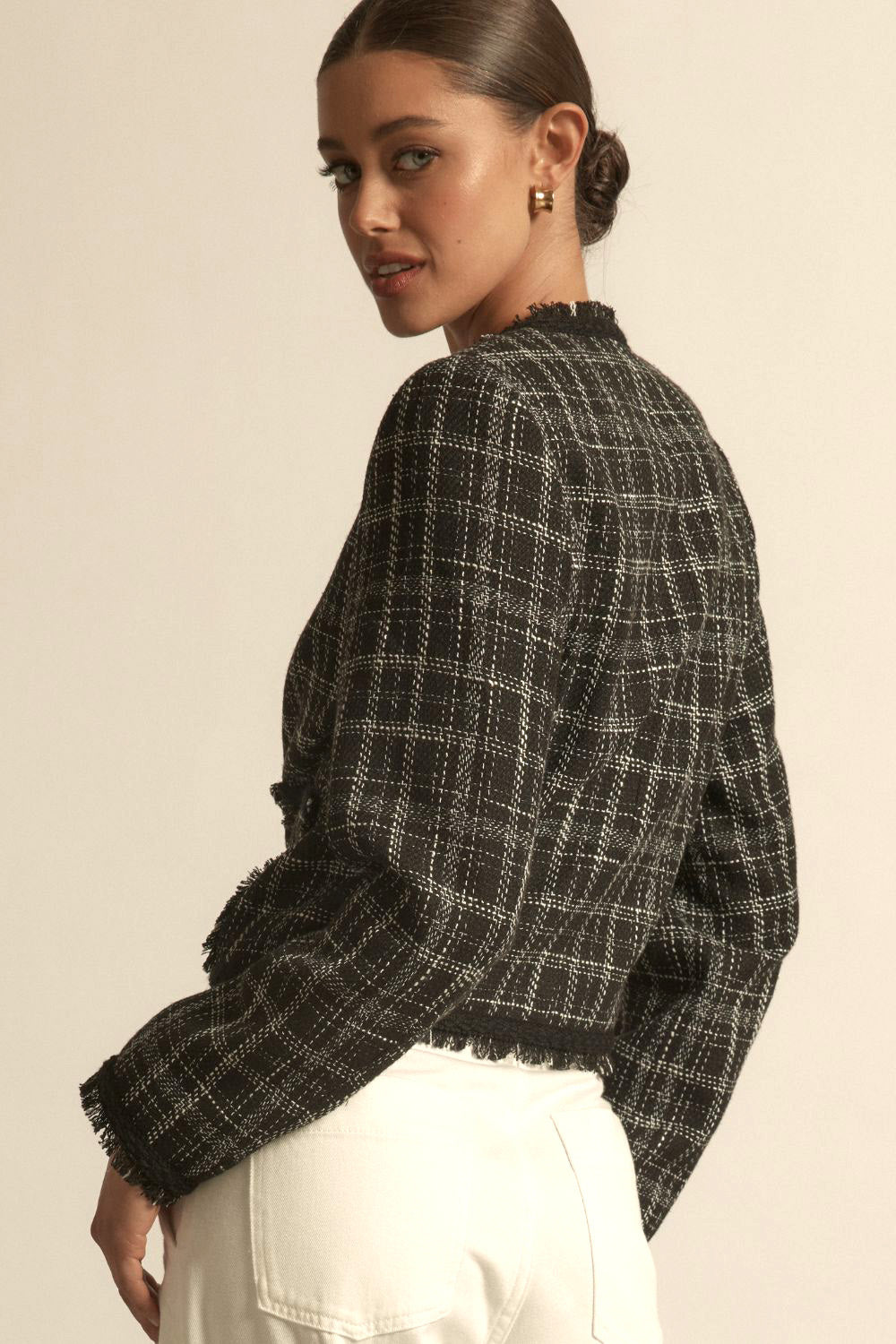 Quill Jacket - black porcelain check|  zoe kratzmann| considered design