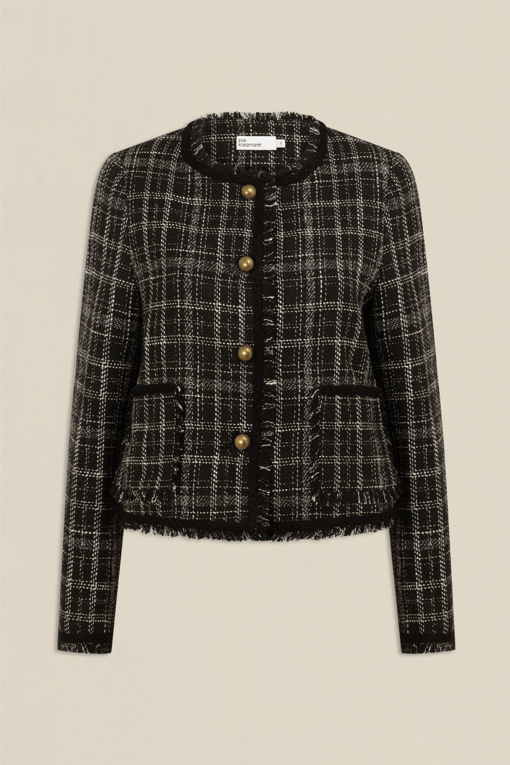 Quill Jacket - black porcelain check|  zoe kratzmann| considered design