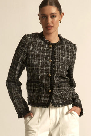 Quill Jacket - black porcelain check|  zoe kratzmann| considered design