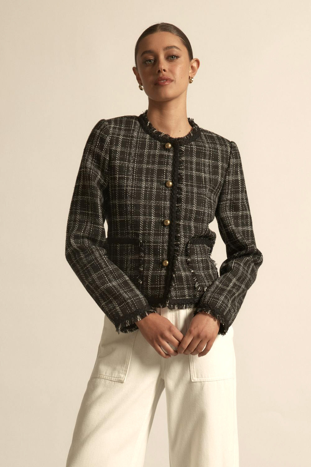 Quill Jacket - black porcelain check|  zoe kratzmann| considered design