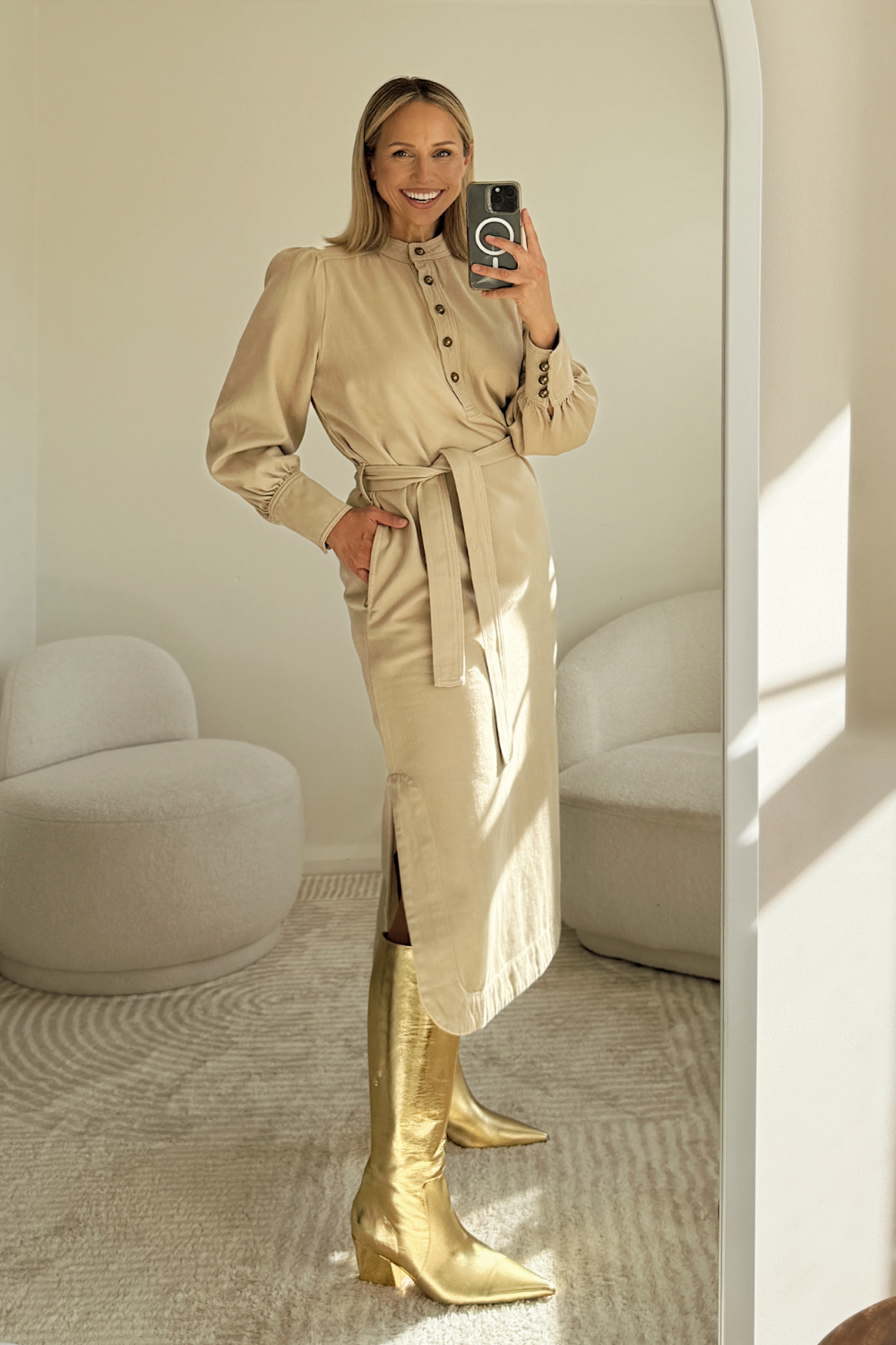snapshot dress - stone
