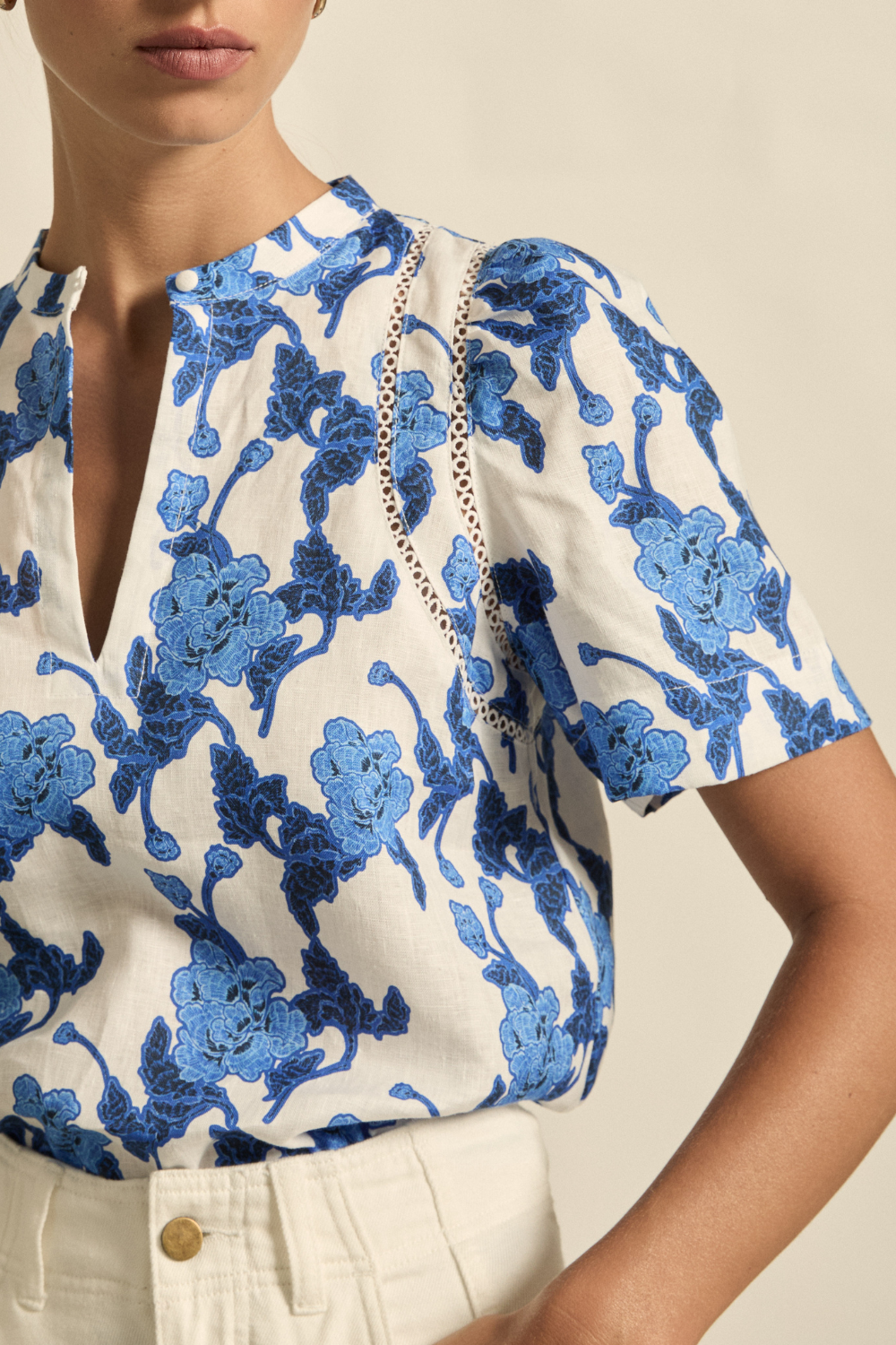 recollect top - azure bouquet