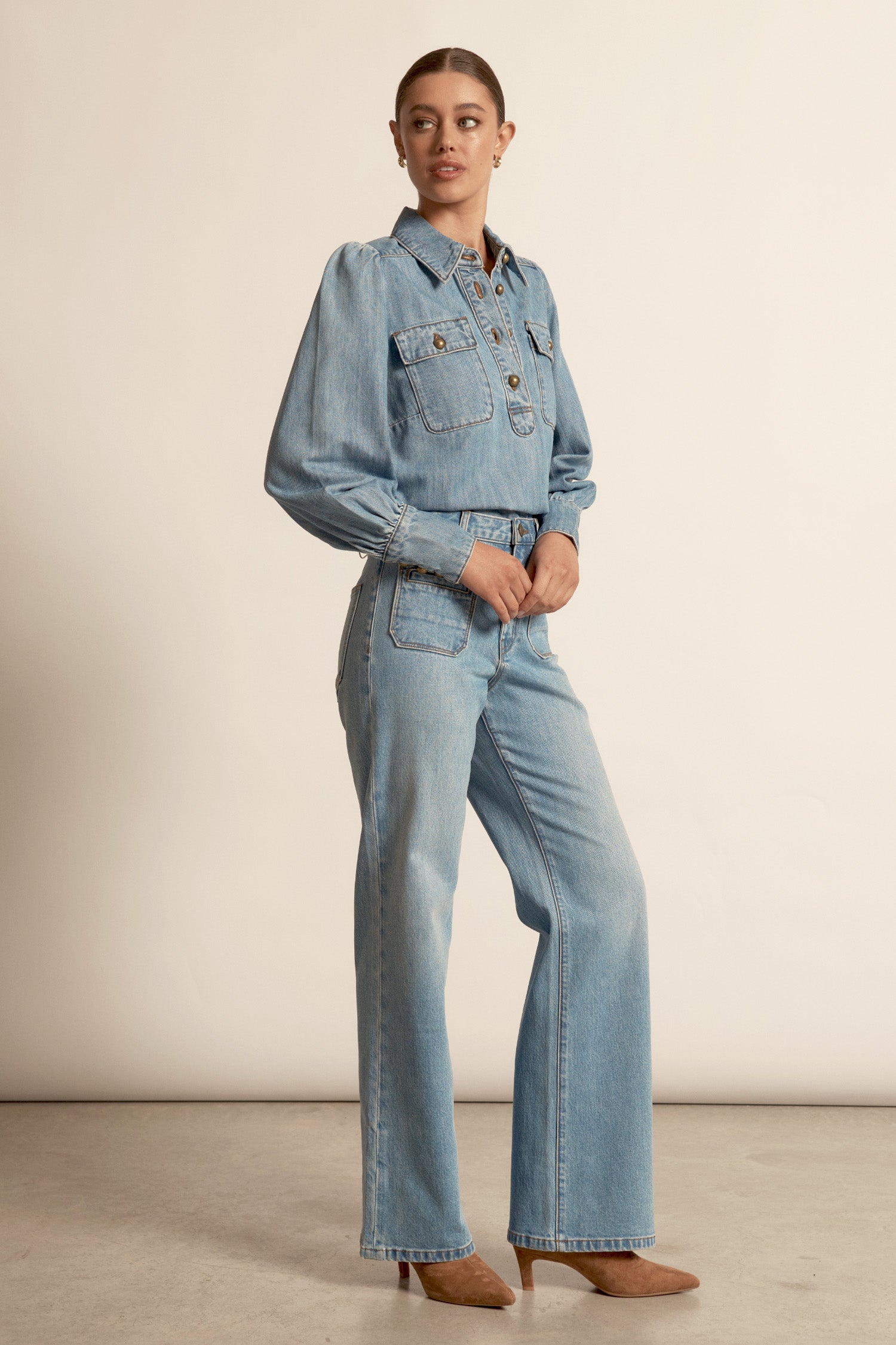 resonate top - light washed denim|  zoe kratzmann| considered design