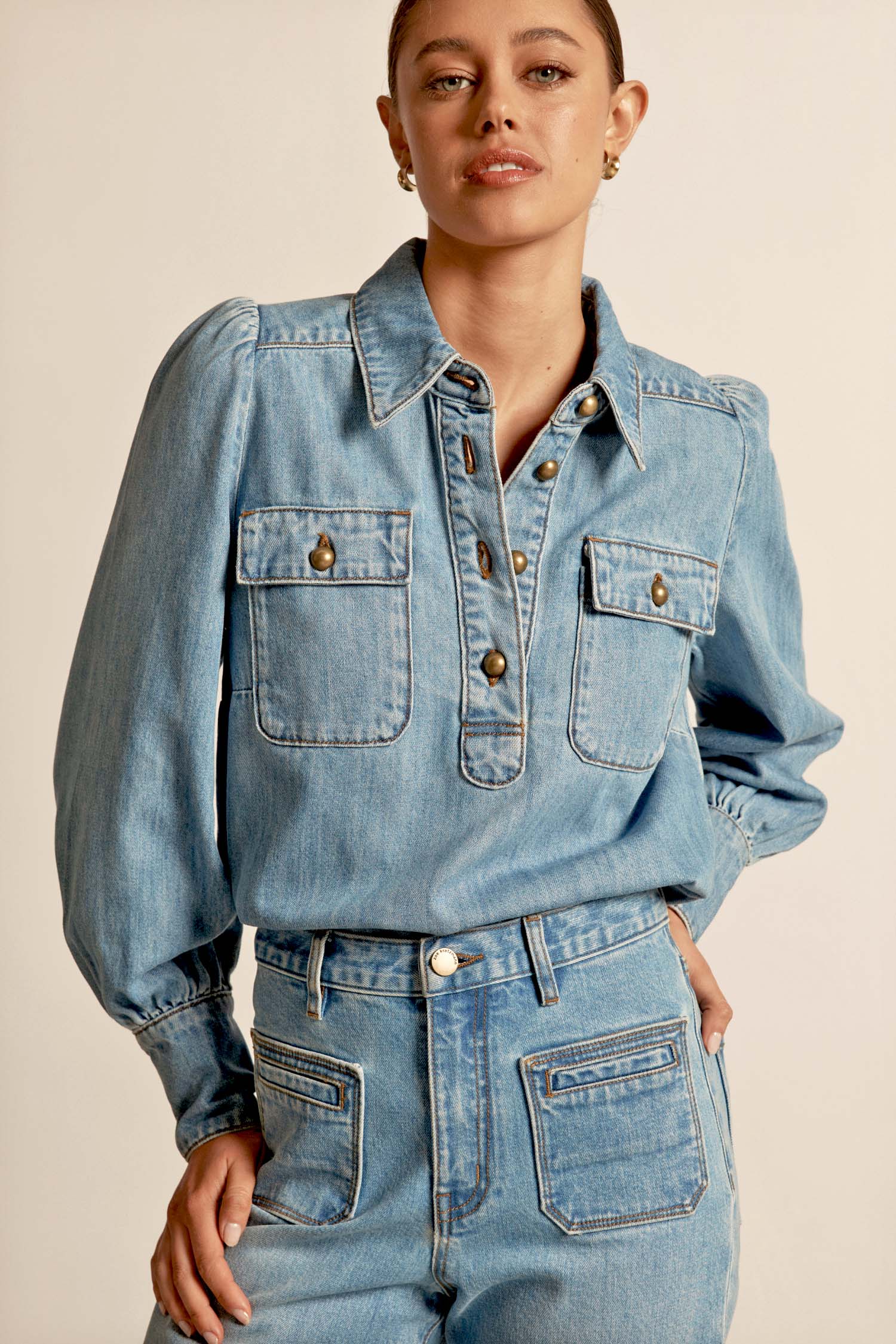 resonate top - light washed denim|  zoe kratzmann| considered design
