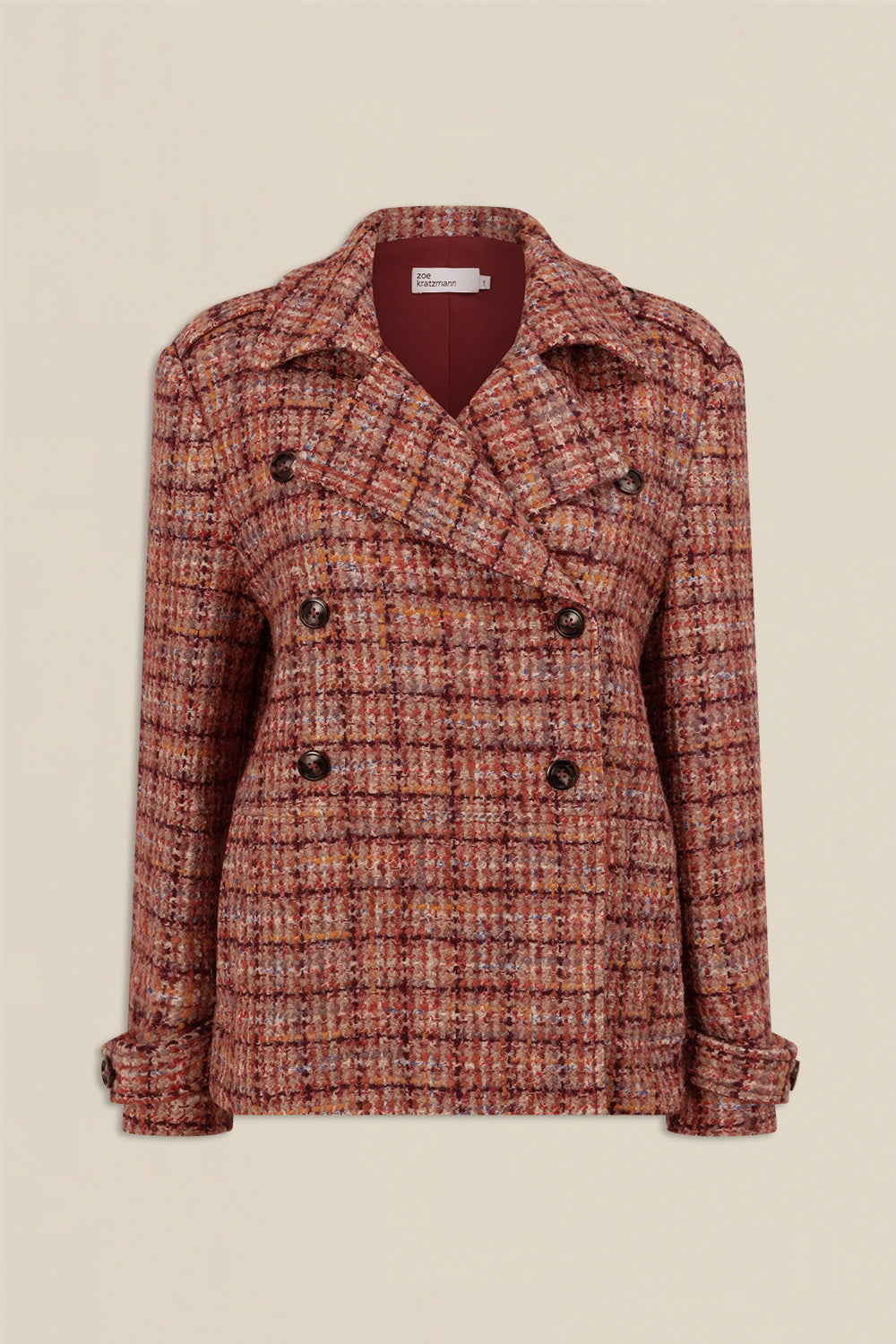 Revel Coat - Berry Check|  zoe kratzmann| considered design