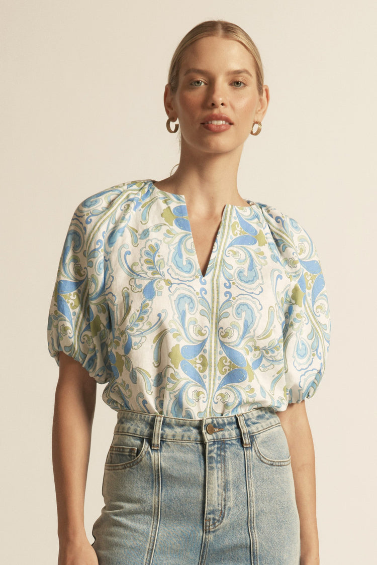 Rouse Top - aqua mirage – zoe kratzmann